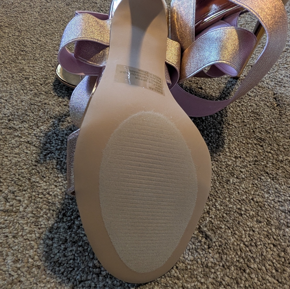 New Lauren Lorraine Dallas Rose Gold Stiletto Sandals, Size 10 - Picture 7 of 7